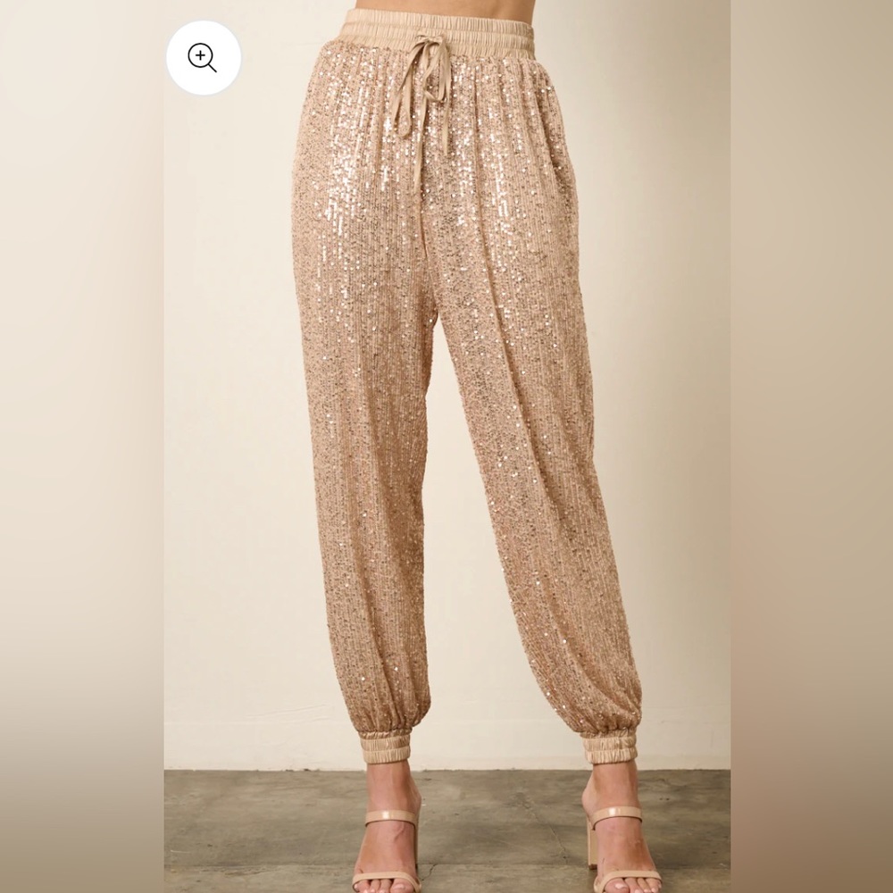 Gold Sequin Joggers